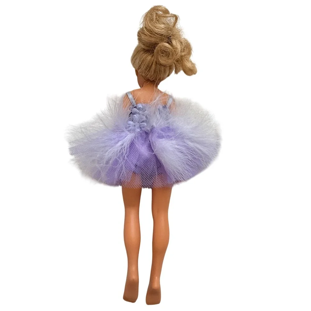 Ballerina Fashion Doll Feather Tulle Floral Dress Lavender 11 in Kids